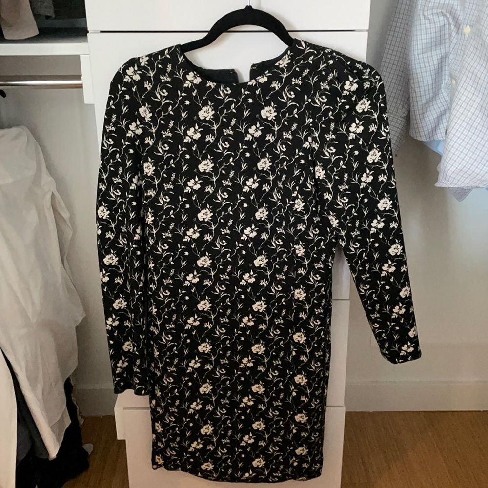 Club Monaco Floral Black Dress